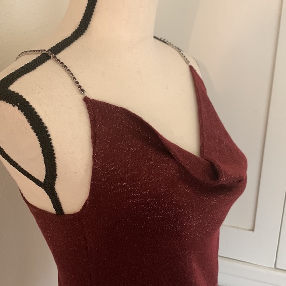 Sam Edelman Irina Cowl Neck Rhinestone Strap Camisole In size S - Picture 4 of 14